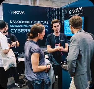 Networking at technology expo